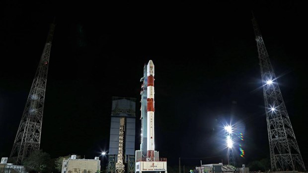 Tên lửa PSLV-C56. (Nguồn: PTI)