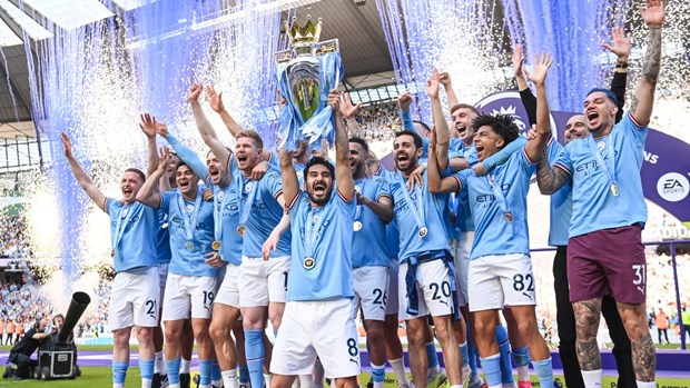 Man City liệu có phá dớp để trở thành đội đầu tiên 4 lần vô địch liên tiếp. (Nguồn: Getty Images)