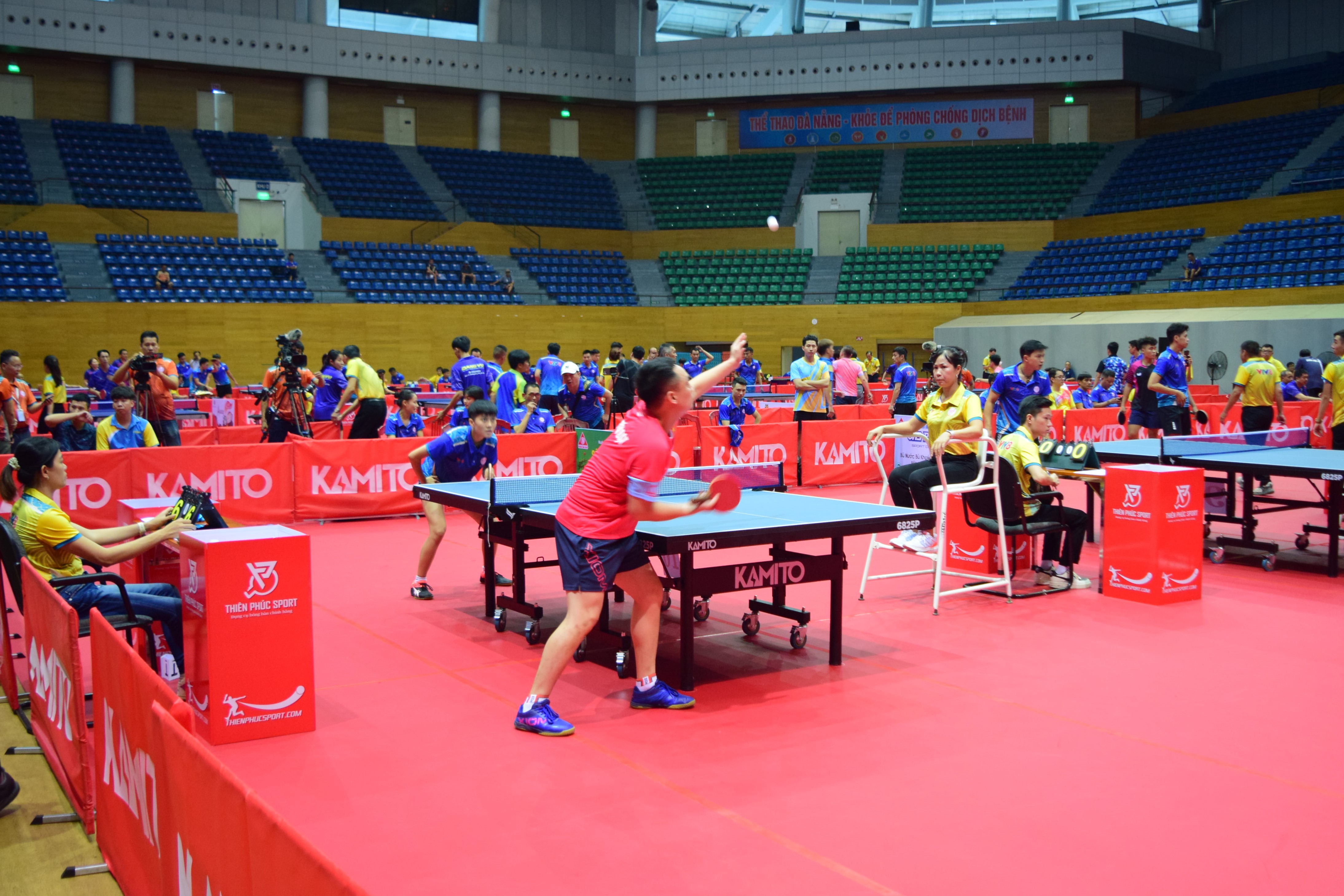 Table tennis players at the tournament