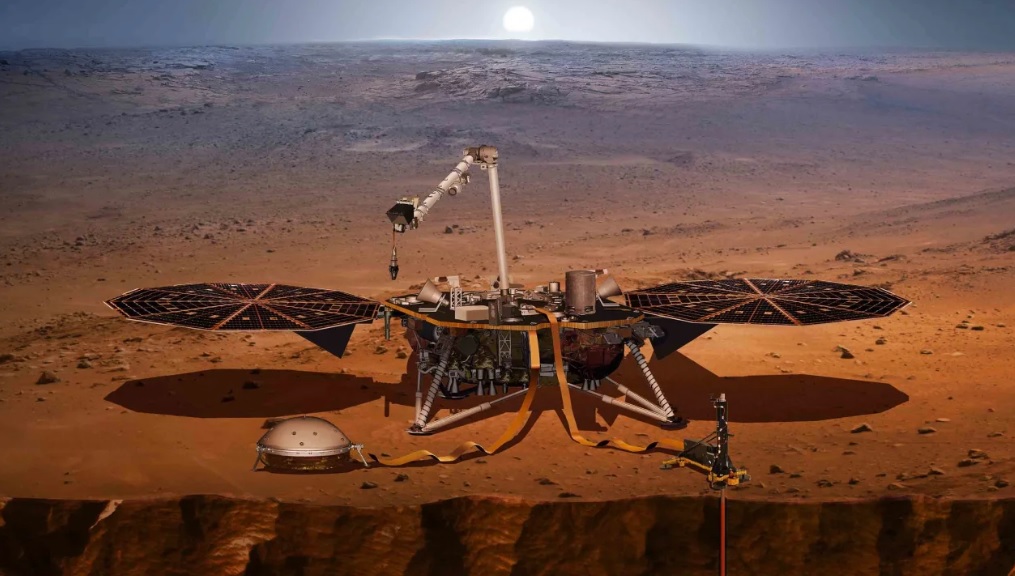 Hình đồ họa tàu thăm dò InSight. Ảnh: NASA