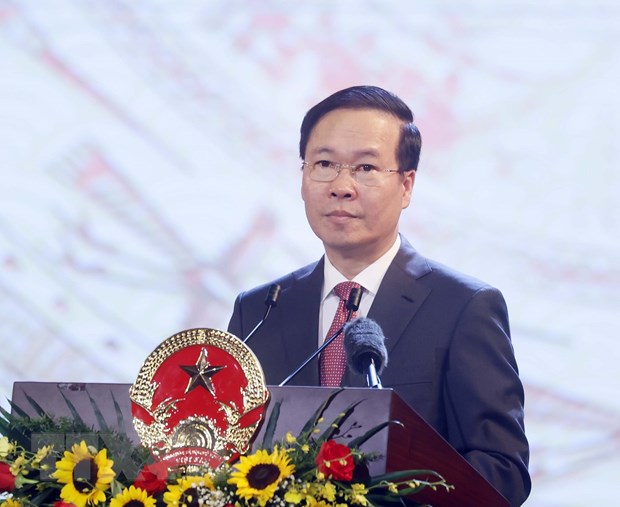 Chủ tịch nước Võ Văn Thưởng khẳng định Việt Nam kiên trì phấn đấu thực hiện lý tưởng độc lập dân tộc, gắn liền với chủ nghĩa xã hội mà Đảng, Bác Hồ và nhân dân đã lựa chọn. (Ảnh: Thống Nhất/TTXVN)