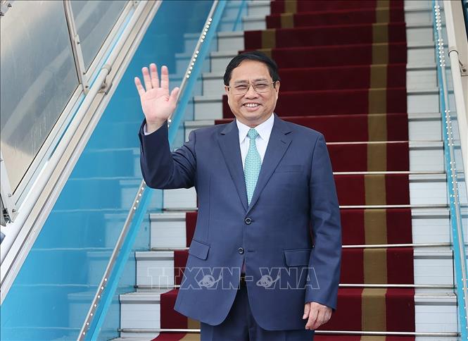Thủ tướng Phạm Minh Chính lên đường tham dự Hội nghị cấp cao ASEAN lần thứ 43 tại Jakarta, Indonesia. Ảnh: Dương Giang/TTXVN