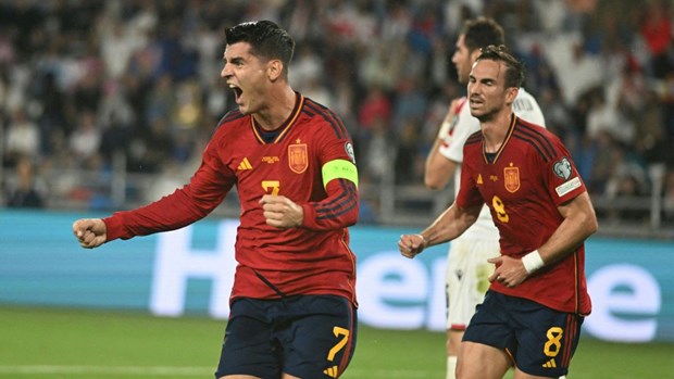 Morata tỏa sáng giúp Tây Ban Nha thắng đậm. (Nguồn: Getty Images)