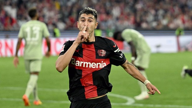 Exequiel Palacios mang 1 điểm về cho Leverkusen. (Nguồn: Getty Images)