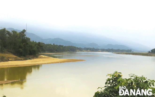 Sông Vu Gia, đoạn chảy qua thôn Hà Tân, xã Đại Lãnh, huyện Đại Lộc, tỉnh Quảng Nam. Ảnh: V.T