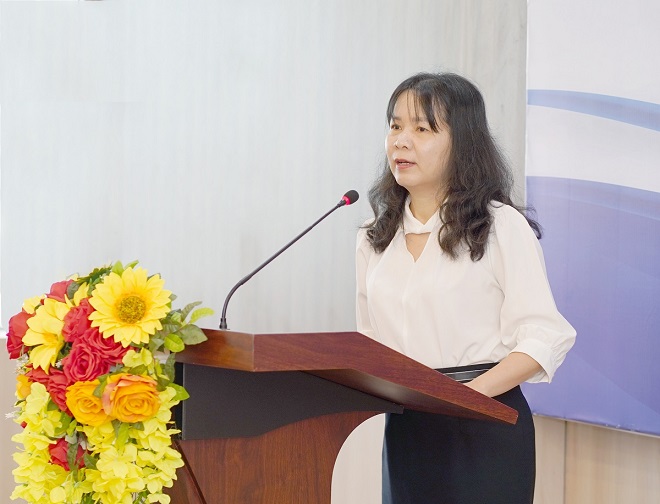 PGS. TS. Võ Thị Thúy Anh - Phó Hiệu trưởng phụ trách Trường Đại học Kinh tế - Đại học Đà Nẵng phát biểu tại sự kiện.