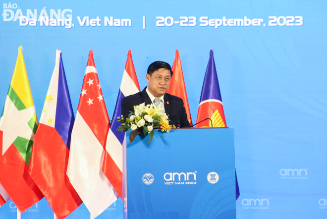 ASEAN Deputy Secretary General Ekkaphab Phanthavong speaking at the conference. Photo: M.Q