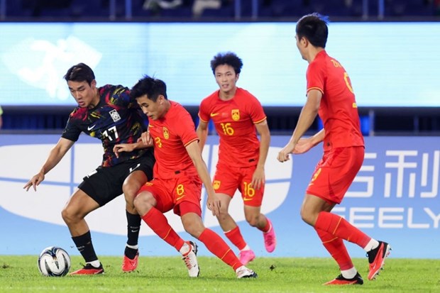 Olympic chủ nhà Trung Quốc (áo đỏ) bị loại. (Nguồn: Getty Images)