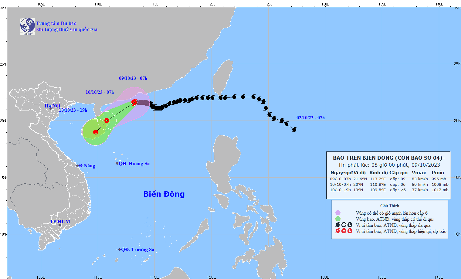 The projected Talim path and map (Source: NCHMF)