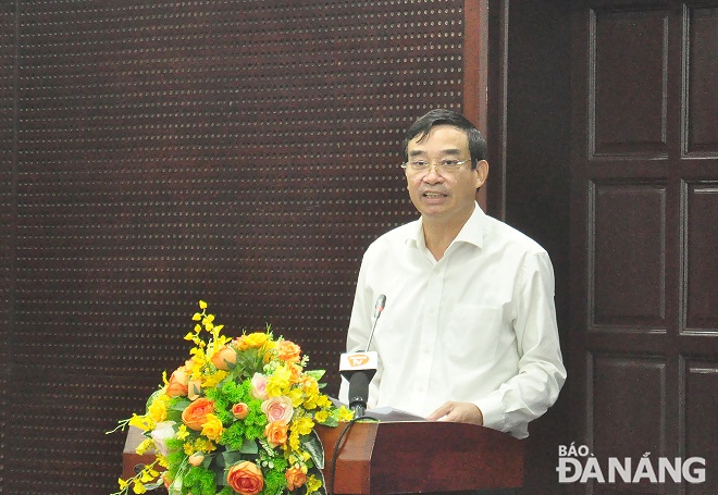 Chairman of the Da Nang People's Committee Le Trung Chinh speaks at the event. Photo: THANH LAN - MAI QUE