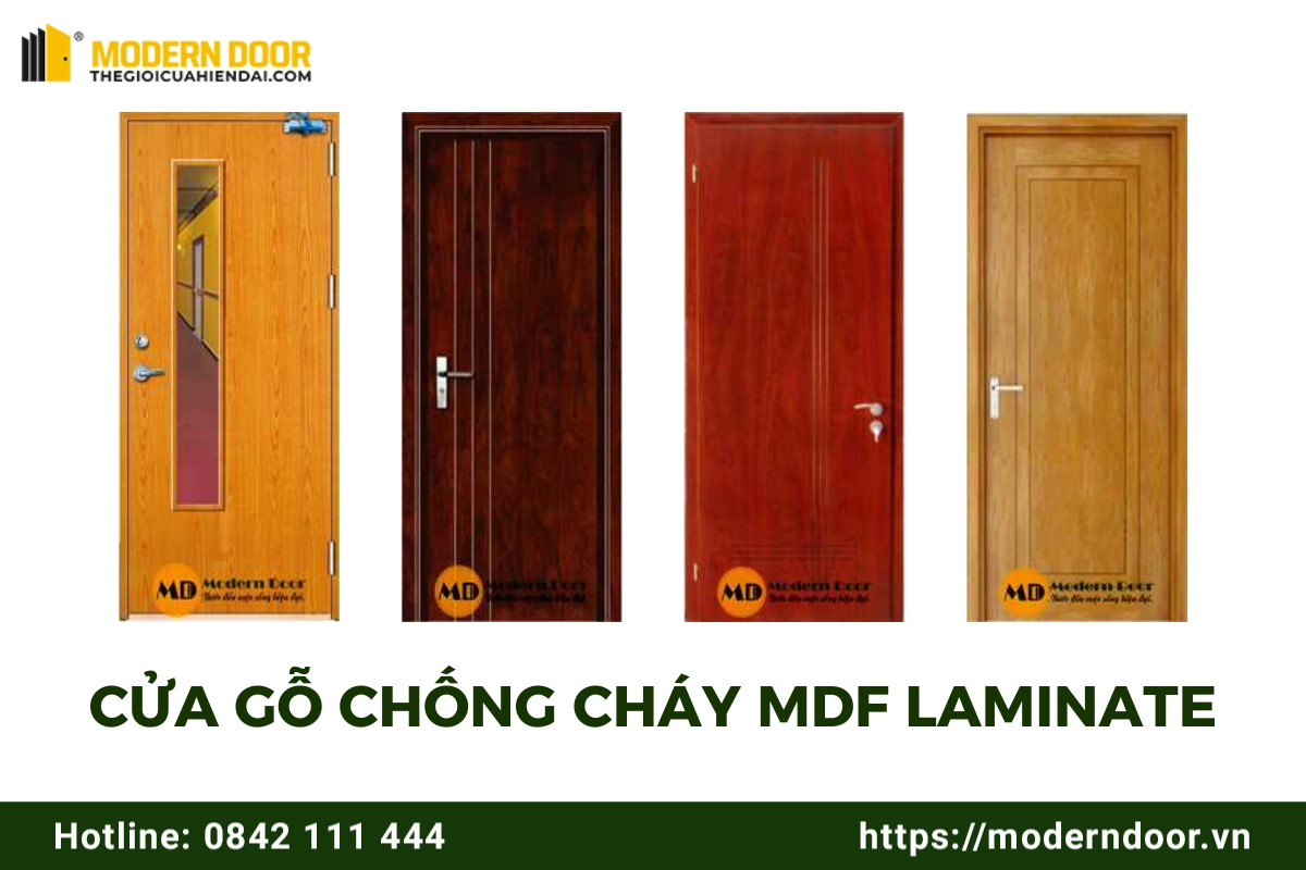 Cửa gỗ chống cháy MDF Laminate.