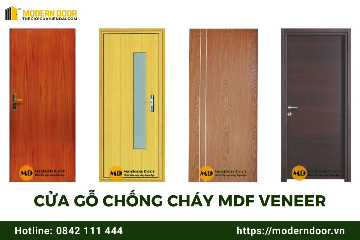 Cửa gỗ chống cháy MDF Veneer. 