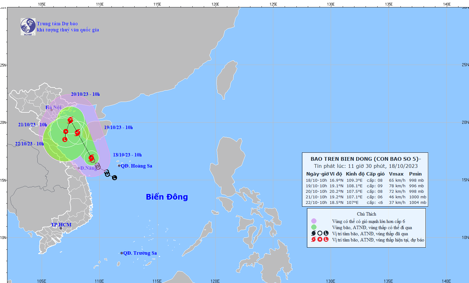 The expected track of the new tropical storm (Source: NCHMF)