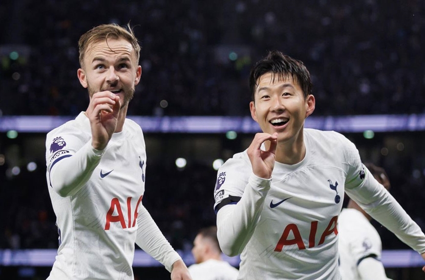 Son Heung-min và James Maddison tỏa sáng mang về chiến thắng cho Tottenham. Ảnh: Eurosport