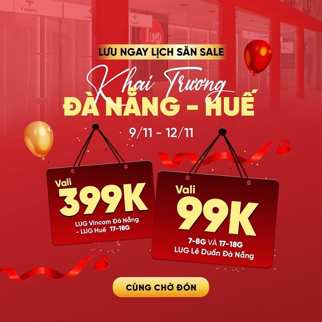 Săn vali 99.000 đồng tại LUG.vn Vincom Plaza và Lê Duẩn, TP. Đà Nẵng