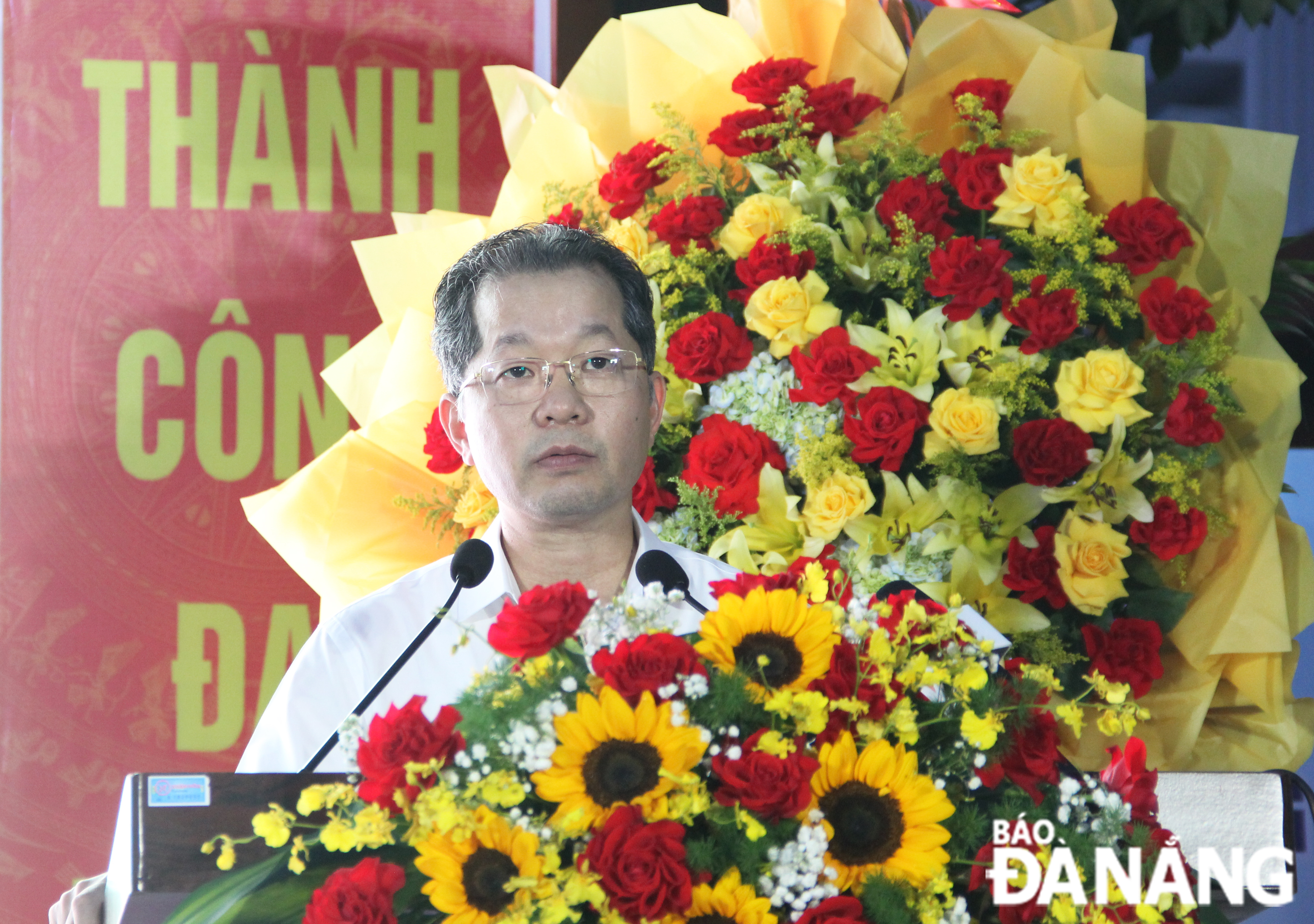 Ủy viên Trung ương Đảng, Bí thư Thành ủy Nguyễn Văn Quảng phát biểu tại ngày hội. Ảnh: X.H