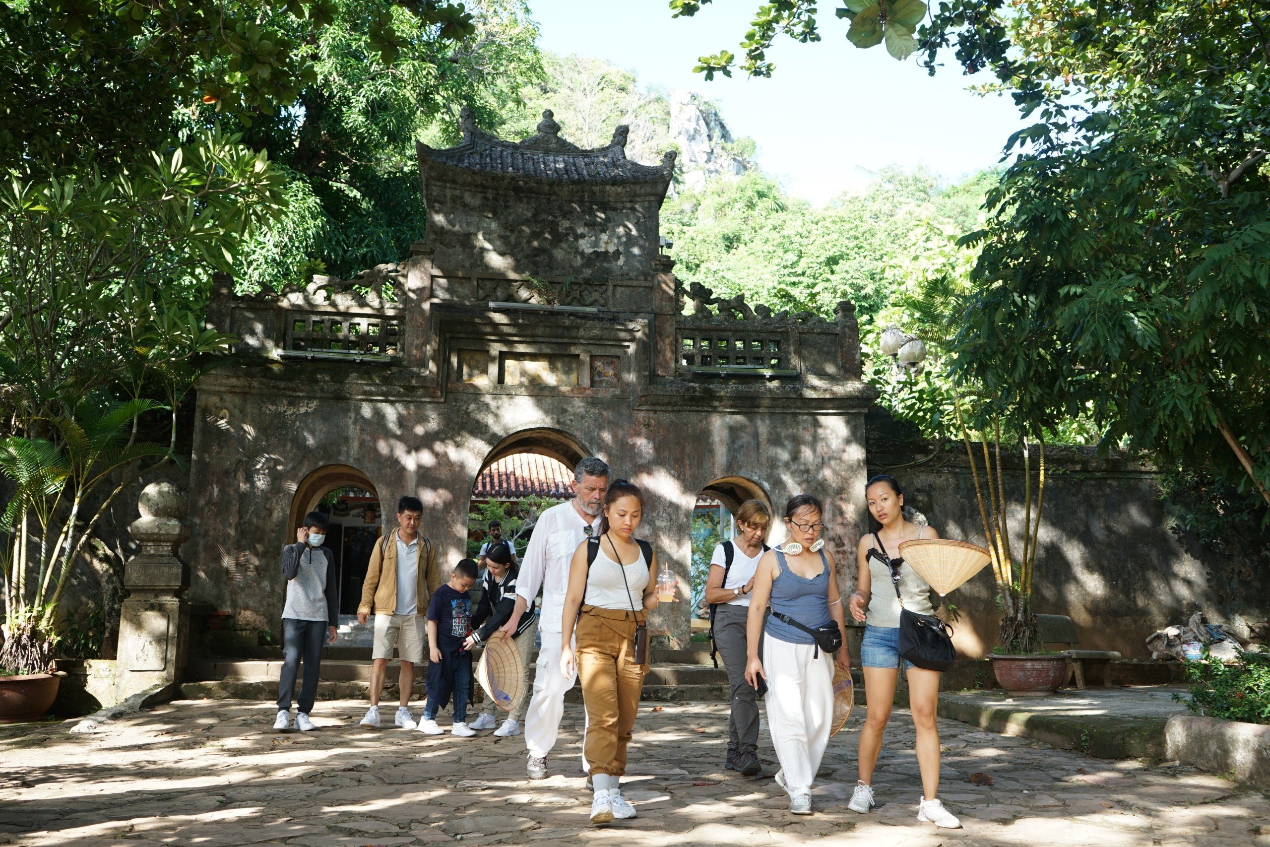 Tourists visit the Ngu Hanh Son scenic spot. Photo: KHOI NGUYEN