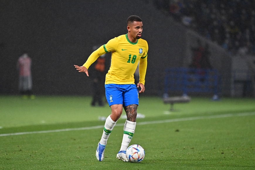Dù chưa hồi phục chấn thương nhưng Gabriel Jesus vẫn được triệu tập lên đội tuyển Brazil đợt này. Ảnh: Getty 