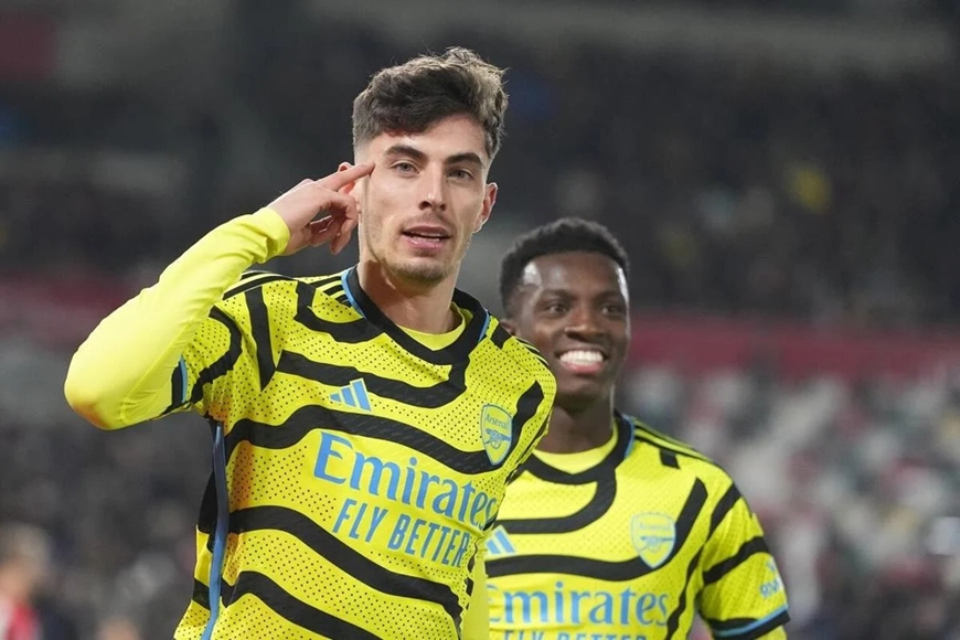 Havertz lập công giúp Arsenal trở lại ngôi đầu Ngoại hạng Anh. Ảnh: Getty 