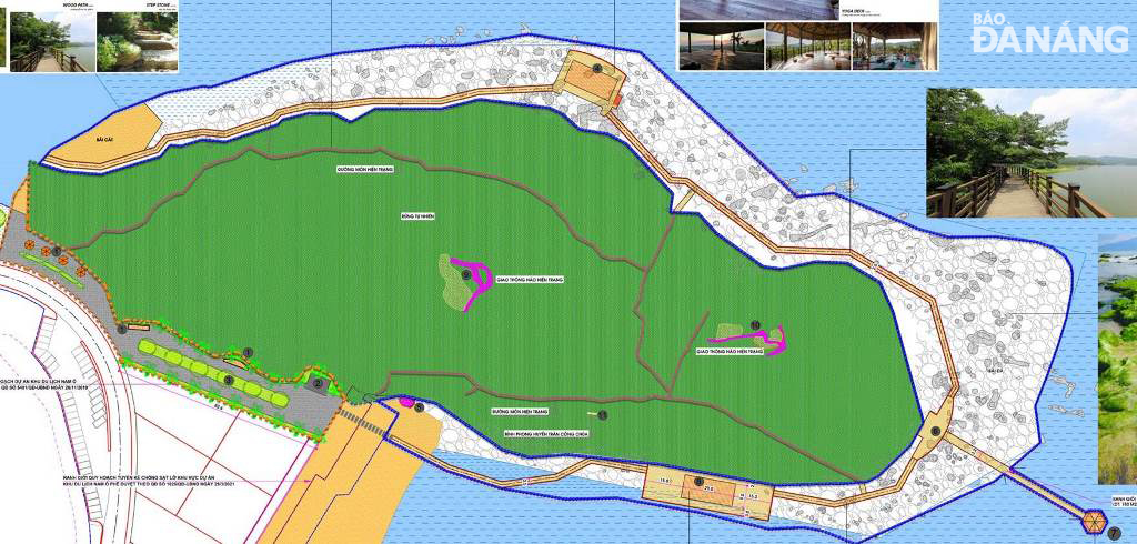 The detailed planning of the ecological park and the square south of the Nam O rapids. Photo: PV