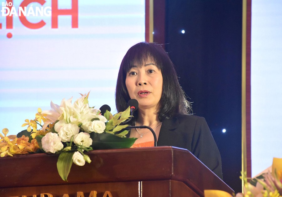 According to Director of the Department of Tourism Truong Thi Hong Hanh, her agency will strive to maintain growth momentum and develop sustainable and effective tourism in the coming time. Photo: THU HA