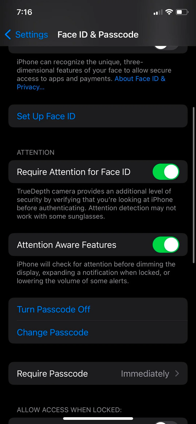 Cách tắt chế độ nhận biết sự chú ý trên iPhone 15 Series