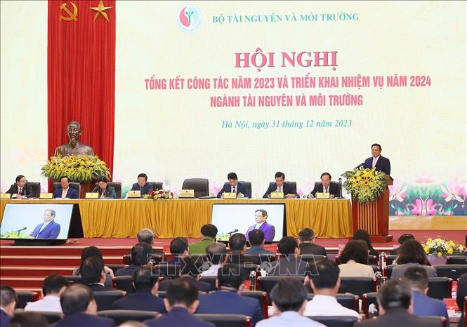 Thủ tướng Phạm Minh Chính với các đại biểu dự hội nghị. Ảnh: TTXVN