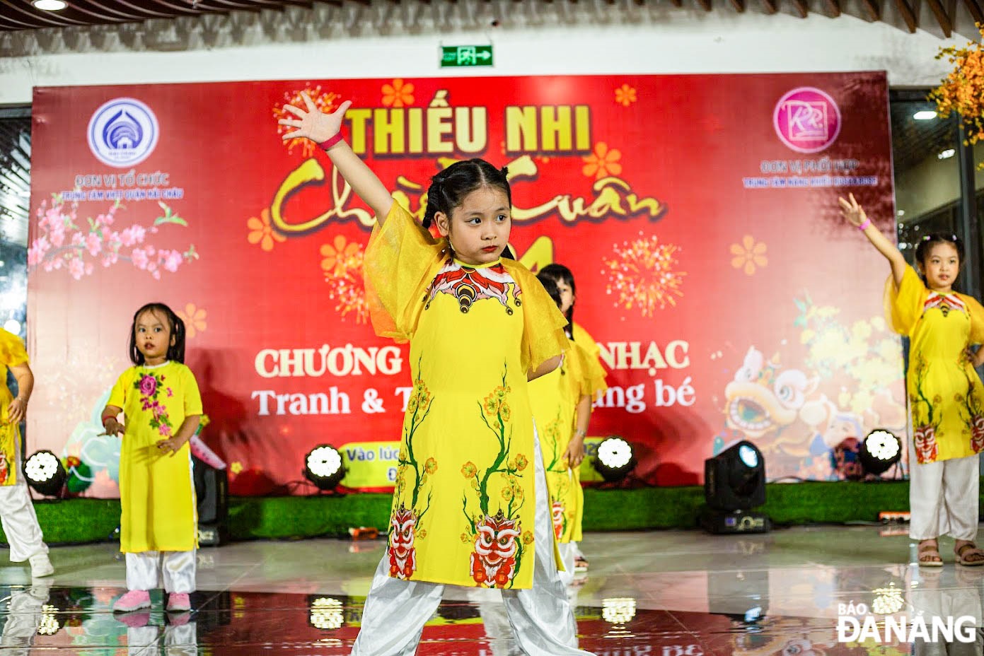 A lively dance performance by local children