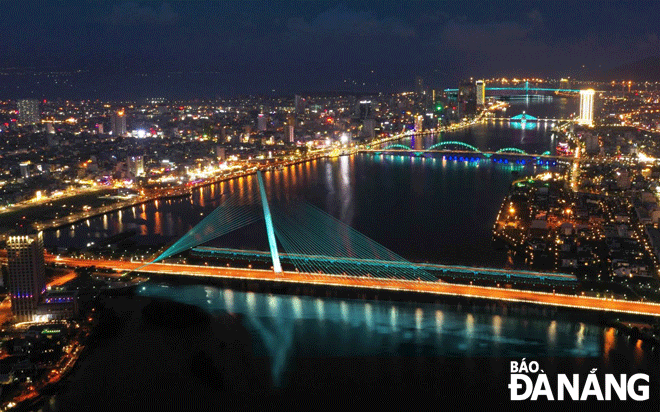 Pictured is the Signify Vietnam Company’s vision for the panoramic view of Da Nang at night under the ‘River of Light’ project.