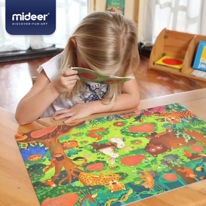 Mideer Puzzle 35 miếng có kính tạo hiệu ứng đổi màu độc đáo cho bé.