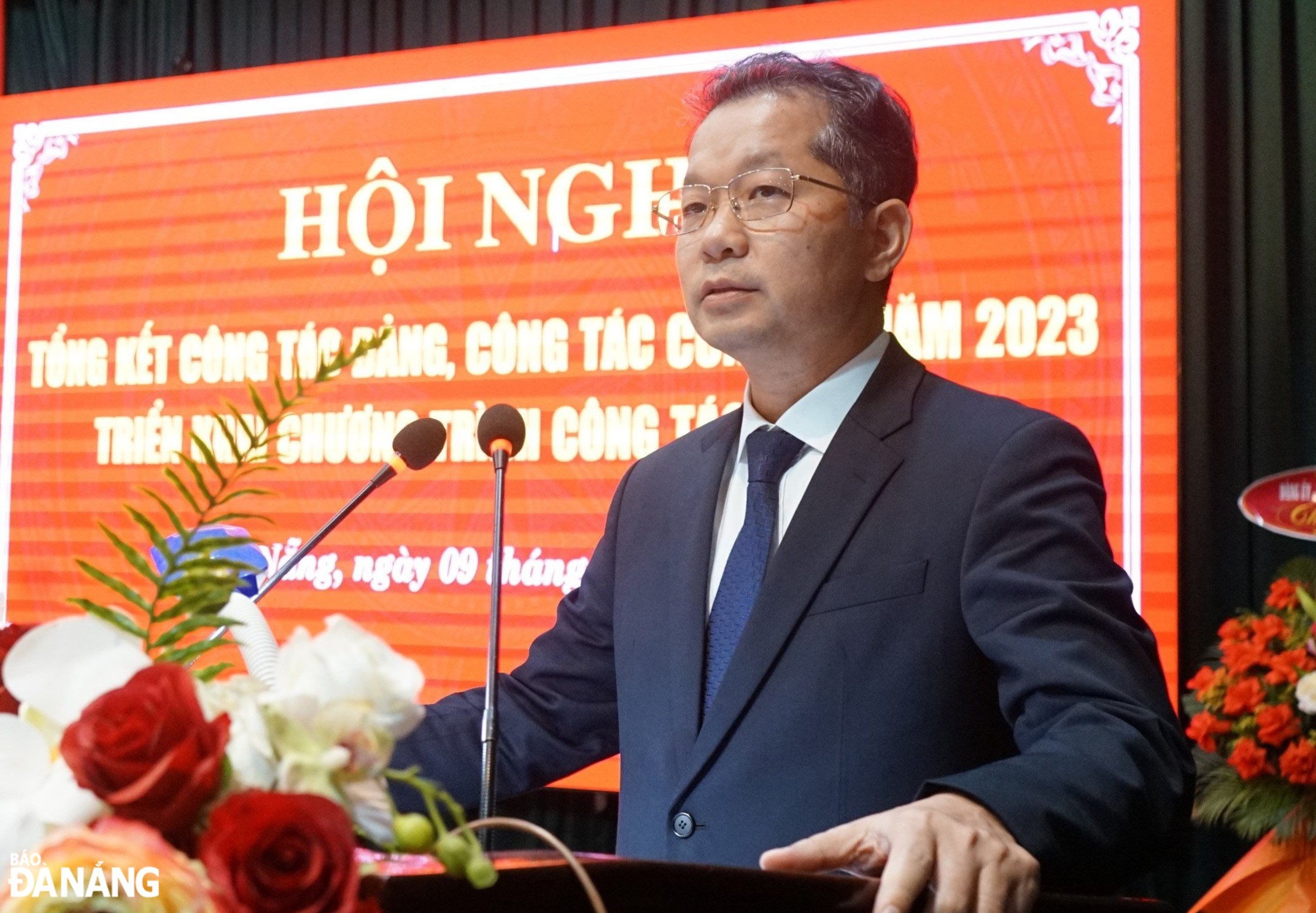 Da Nang Party Committee Secretary Nguyen Van Quang speaking at the event