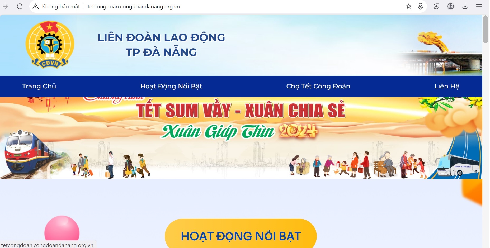 Giao diện Web Page “Tết sum vầy- Xuân chia sẻ Xuân Giáp Thìn 2024”. Ảnh: chụp màn hình