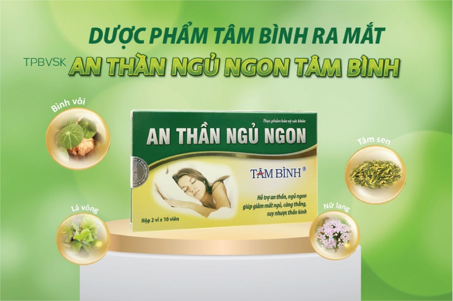 An thần ngủ ngon Tâm Bình là sản phẩm hỗ trợ dễ ngủ, ngủ ngon.