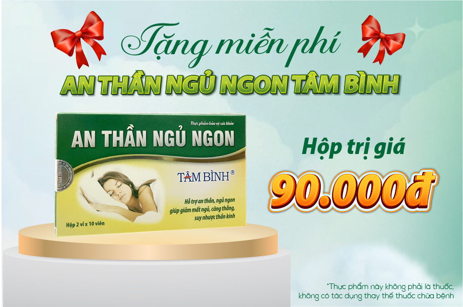 An thần ngủ ngon Tâm Bình đang có chương trình tặng miễn phí 1 hộp 20 viên dùng trong 10 ngày. Khách hàng có nhu cầu trải nghiệm sản phẩm, vui lòng liên hệ hotline: 0343 44 66 99 để nhận quà tặng.