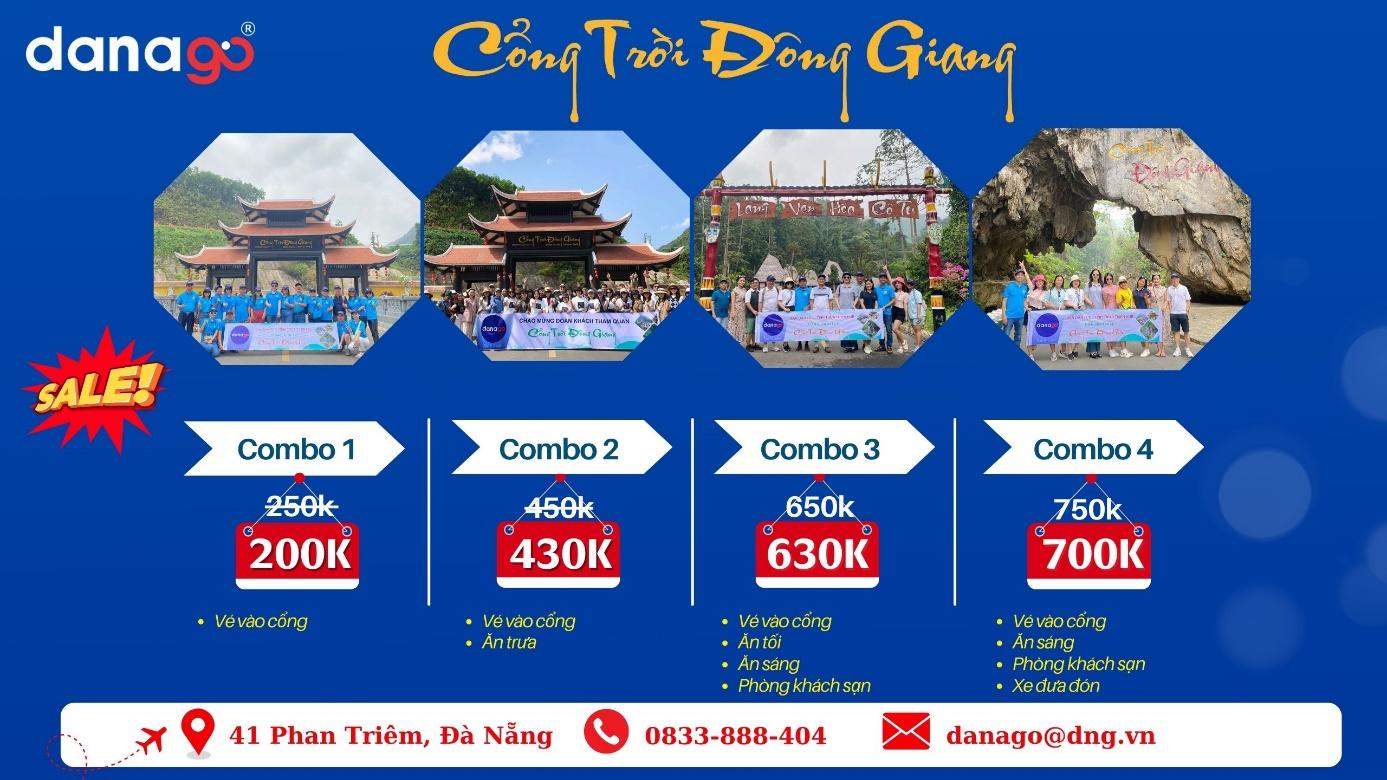 Bảng giá vé Cổng trời Đông Giang 2024 nhiều ưu đãi của DANAGO. Ảnh: DANAGO