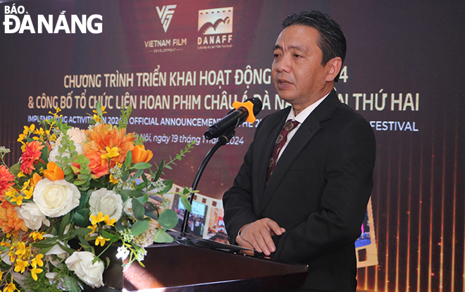 Deputy Minister of Culture, Sports and Tourism Hoang Dao Cuong speaking at the announcement ceremony