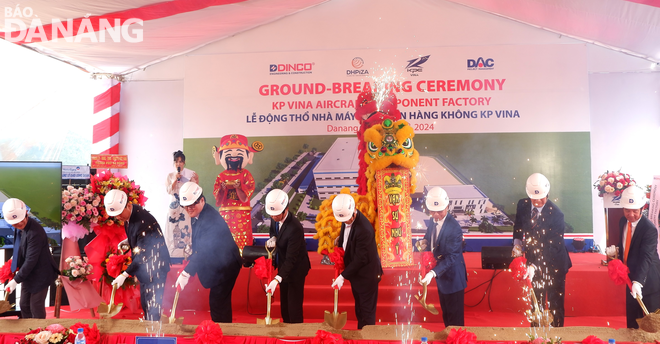 The ground-breaking ceremony held for KP Vina Aviation Components Factory project in progress