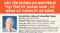 Infographics - Đặt tên đường hai nguyên Bí thư Tỉnh ủy Quảng Nam - Đà Nẵng và Thành ủy Đà Nẵng