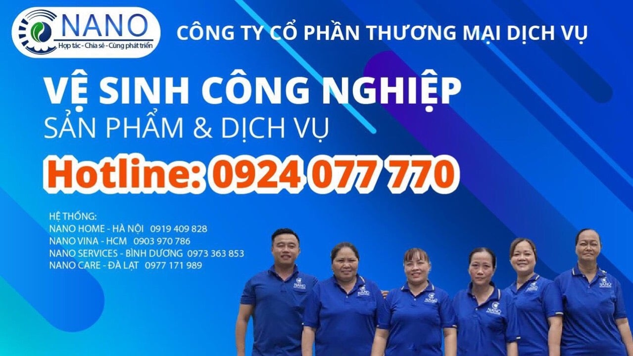 Dịch vụ vệ sinh công nghiệp uy tín, chất lượng 100% tại Nano Vina