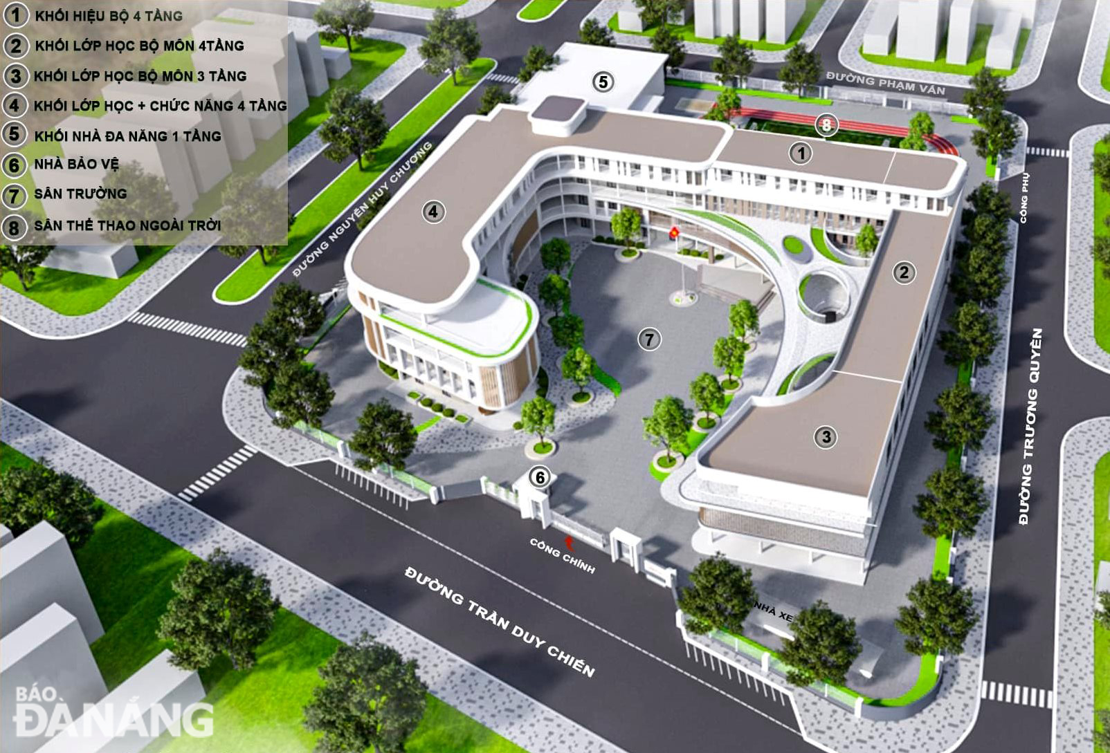 The overall perspective of the proposal to renovate and upgrade the Nguyen Chi Thanh Junior High School. Photo: H.H