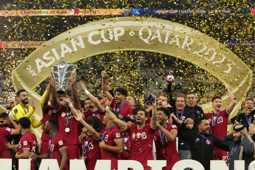 Đội tuyển Qatar vô địch Asian Cup 2023. (Nguồn: THX)