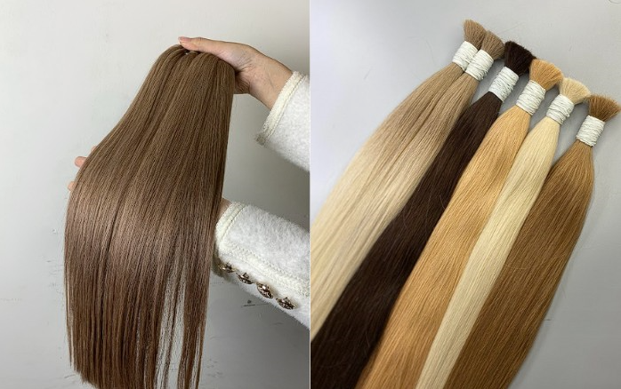 Tóc nối tại Gla Hair mềm mượt, chuẩn màu sắc.