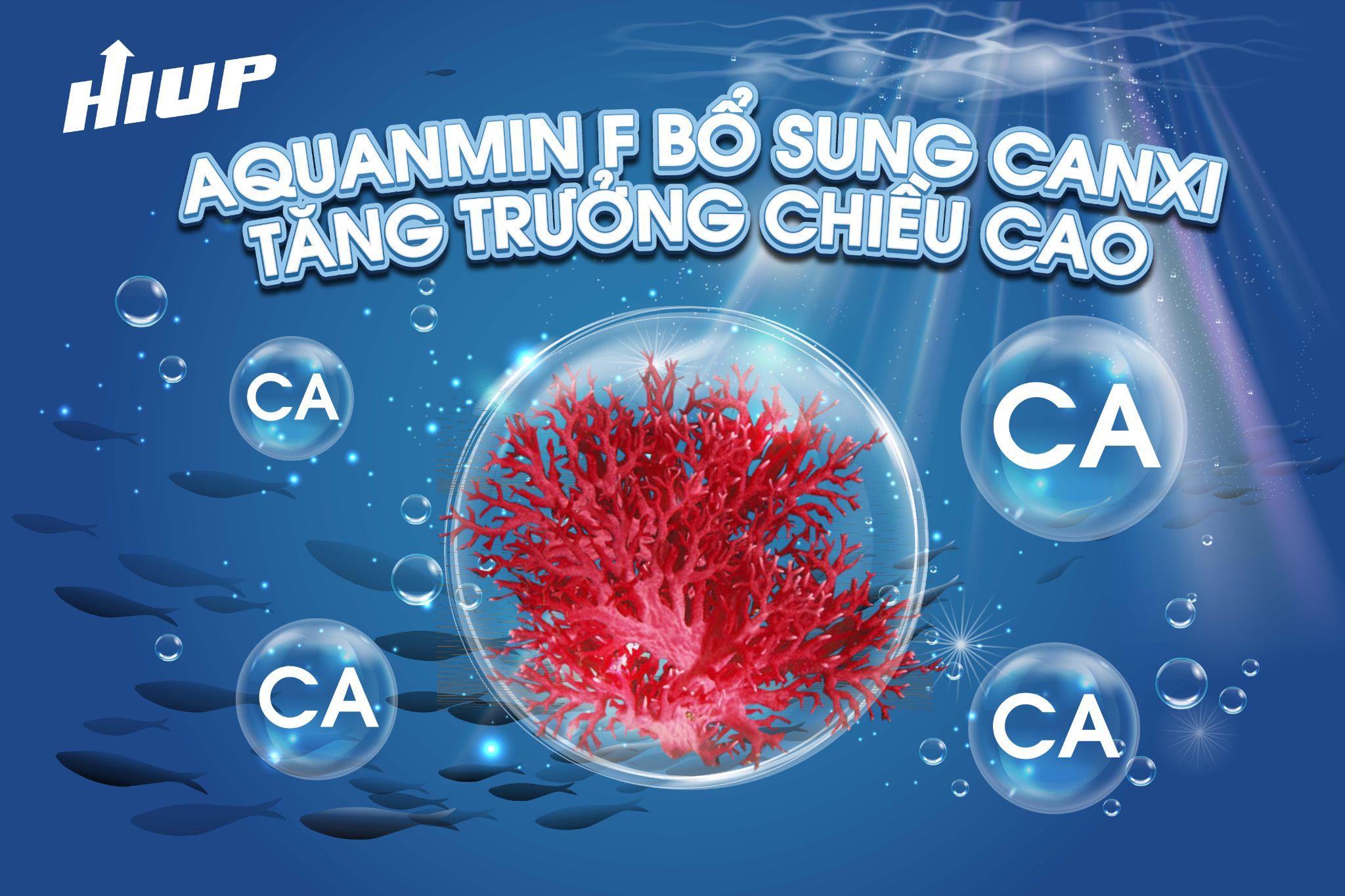 Aquamin F có trong sữa non chuyên biệt tăng chiều cao cho trẻ HIUP.