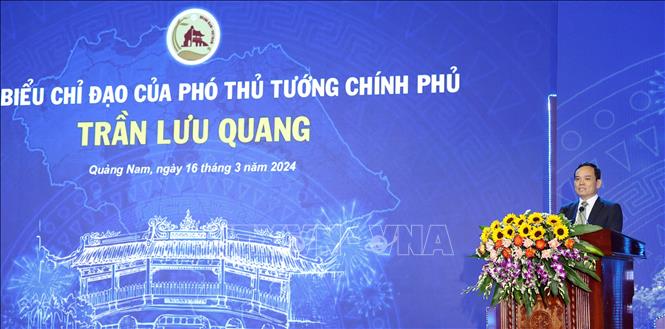 Phó Thủ tướng Trần Lưu Quang phát biểu chỉ đạo tại hội nghị công bố quy hoạch tỉnh Quảng Nam thời kỳ 2021 - 2030, tầm nhìn đến 2050. 