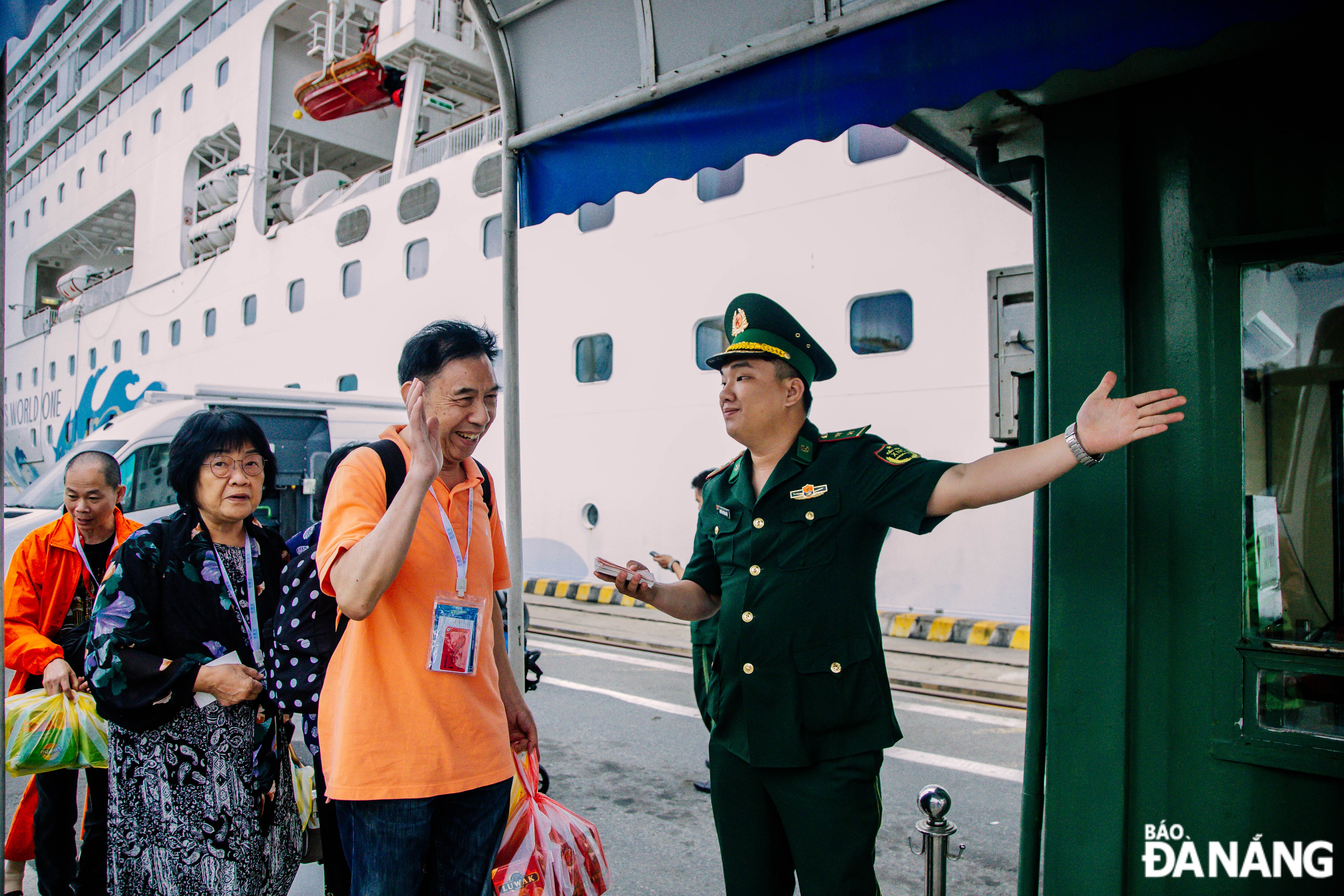 The city's Border Guard force guides tourists entering and visiting the city.