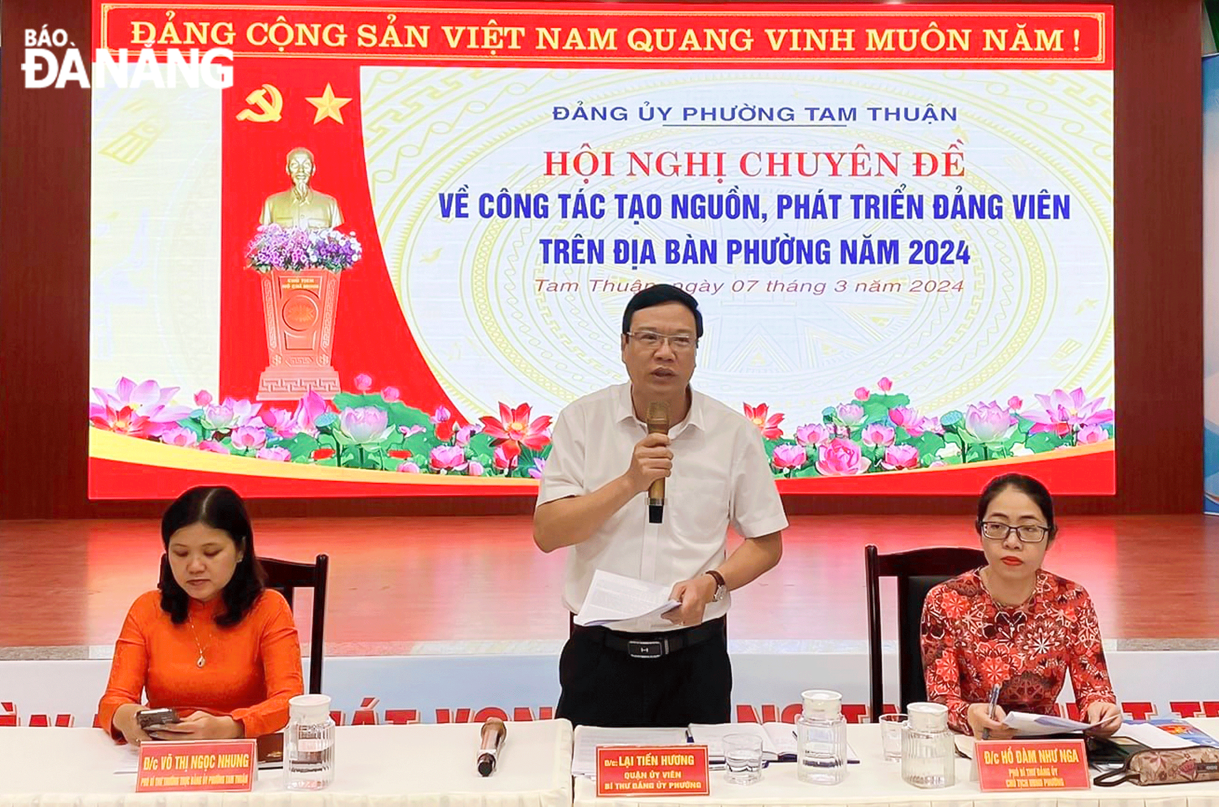 Đảng ủy phường Tam Thuận tổ chức hội nghị chuyên đề về công tác tạo nguồn, phát triển đảng viên  năm 2024. Ảnh: PV