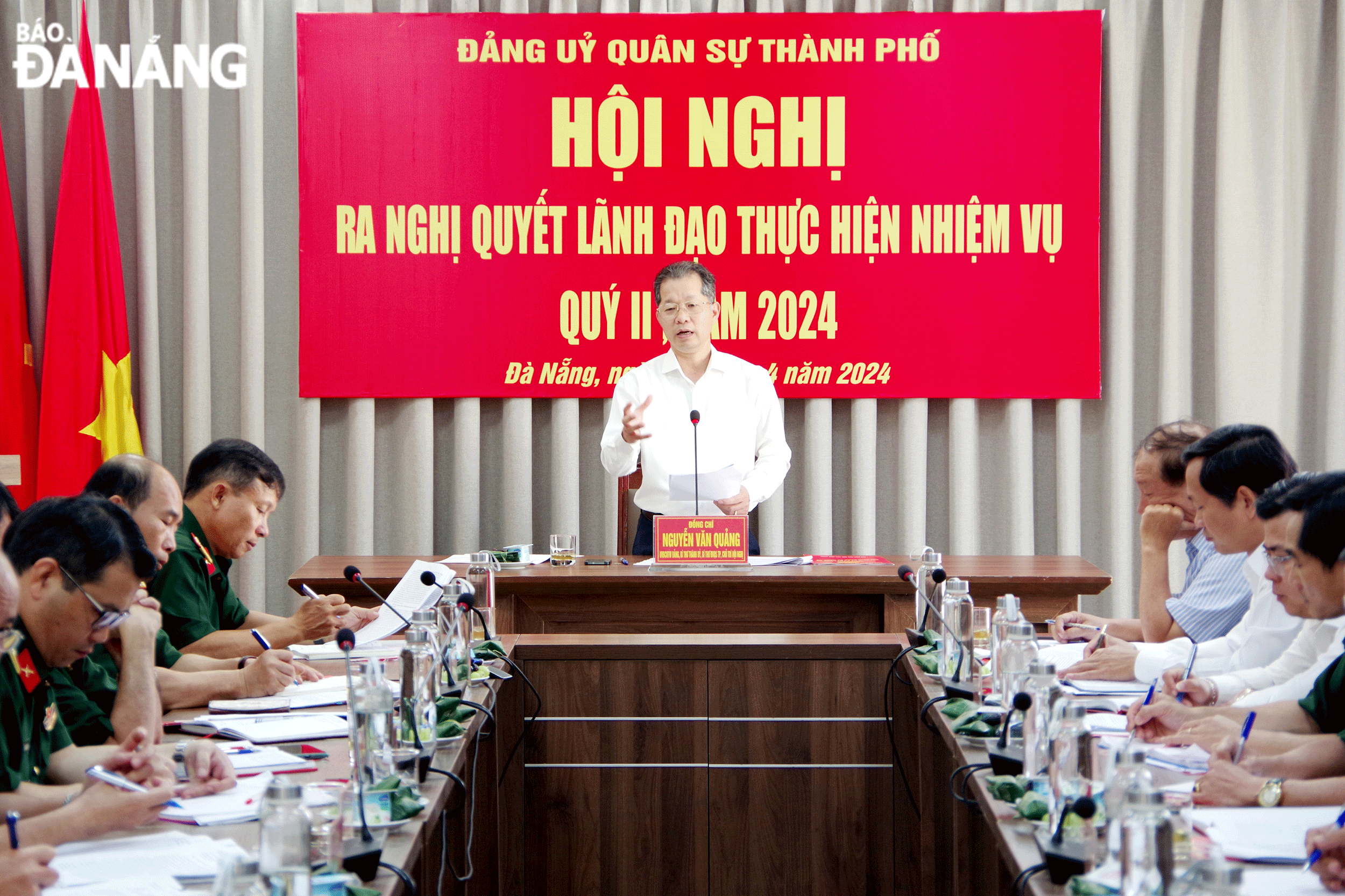 Bí thư Thành ủy Nguyễn Văn Quảng phát biểu chỉ đạo tại hội nghị. Ảnh: LÊ HÙNG