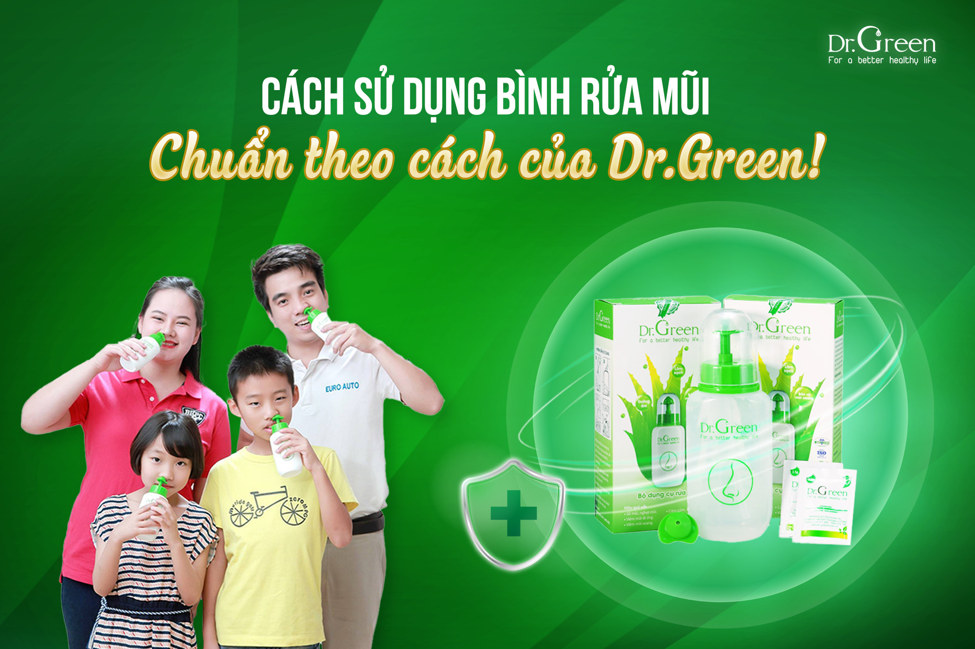 Cách sử dụng bình rửa mũi Dr.Green đơn giản tại nhà.