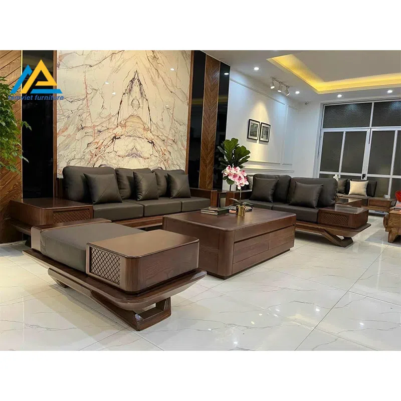 Sofa gỗ sồi nhập khẩu cao cấp.