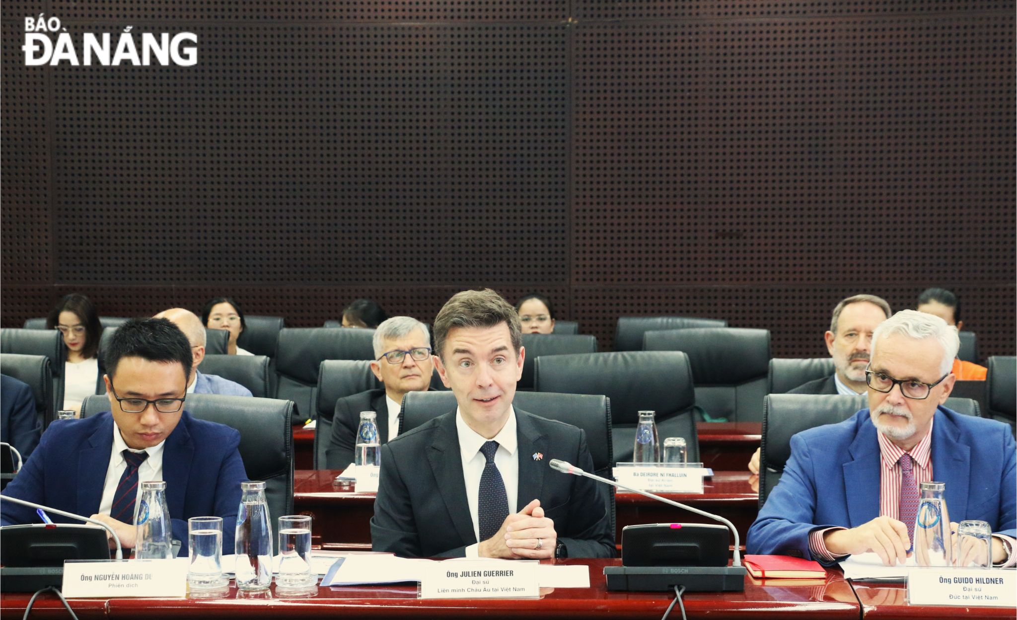 Ambassador of the EU to Viet Nam Julien Guerrier at a working session with Da Nang on Thursday